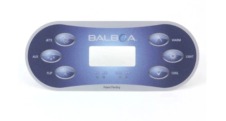 Balboa Overlay For 6 Button TP600 Topside, Jets-Aux-Flip-Up-Light-Down