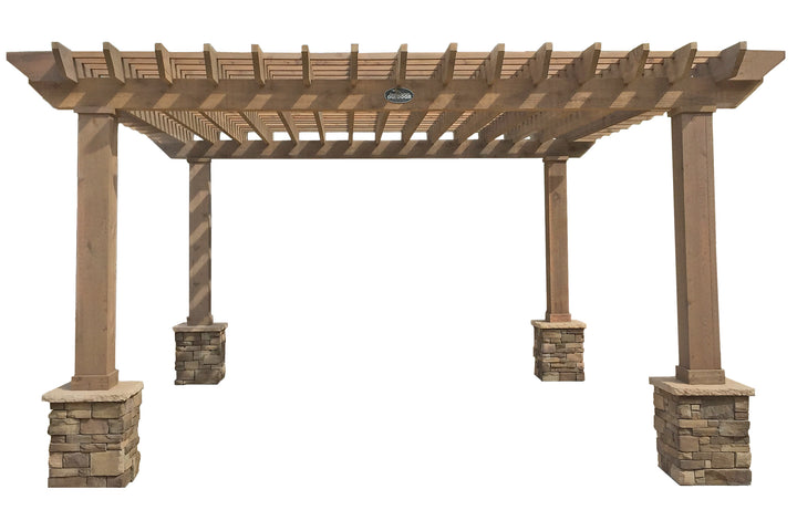 Summerbrook Pergola - 14' 6" Square With 24" Stone Bases