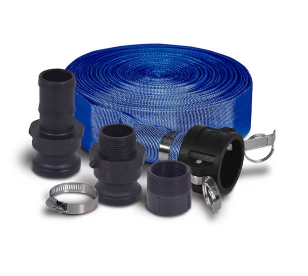 Superior Pump 99620 50' Re-Enforced Quick Disconnect Hose Kit, Hose, Fittings, Clamps