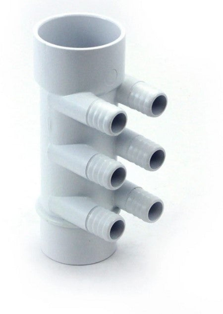 0366-20 Manifold, PVC, Magic, 2"S x 2"Spg x (6) 3/4"RB Ports
