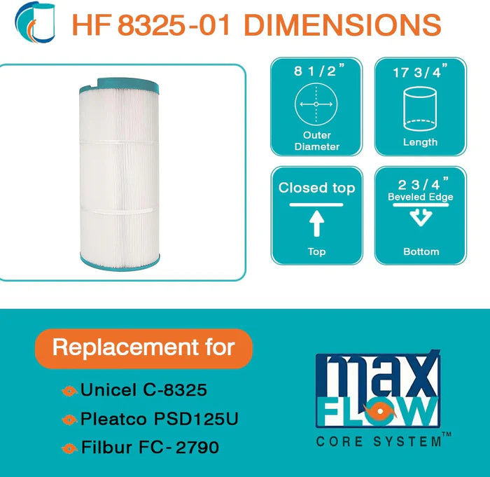 Hurricane Ventures HF8325-01 Sundance Horizontal Spa Cartridge - Premium Water Filtration for Your Spa