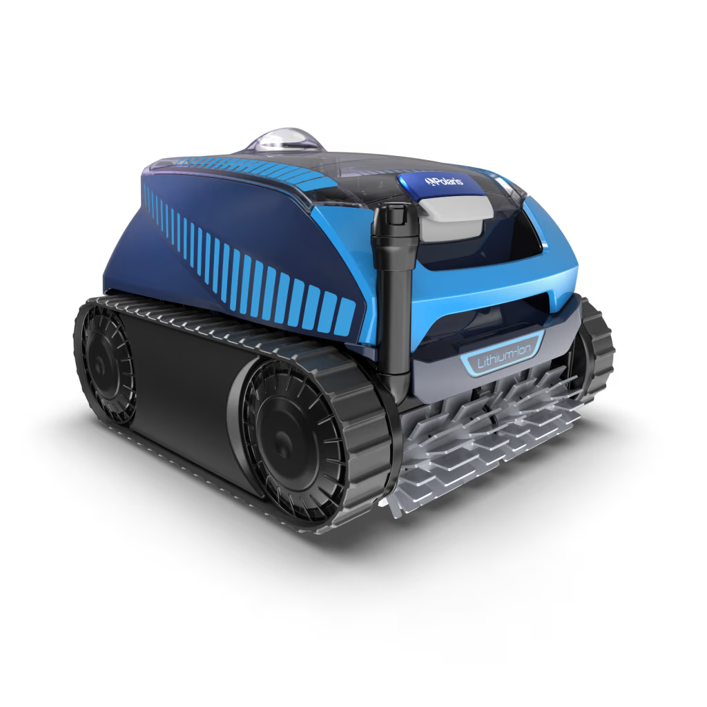 Polaris FREEDOM Plus robotic cleaner, side view showing tracks and brushes