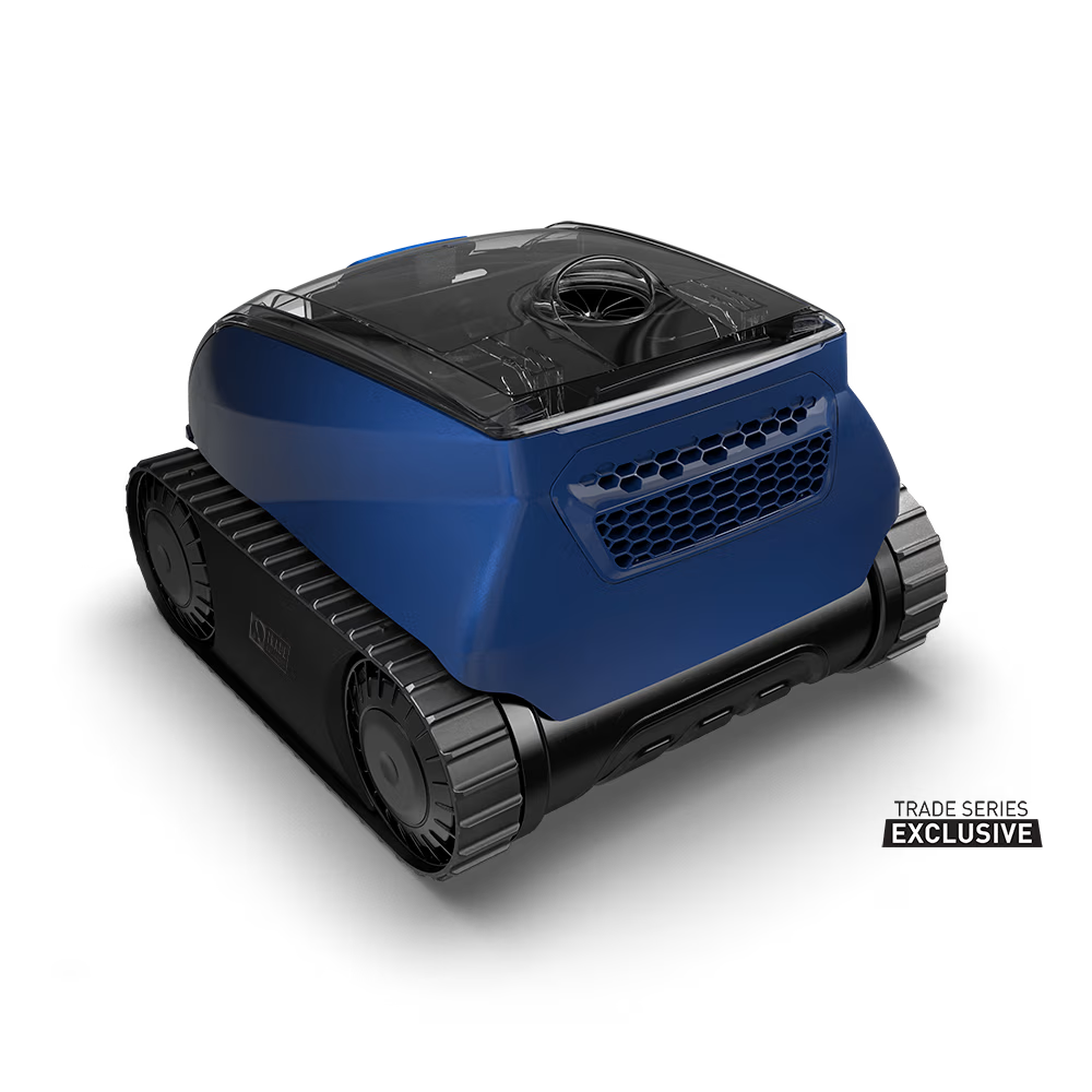 Polaris EPIC 8520 robotic pool cleaner, rear three-quarter view showing outlet