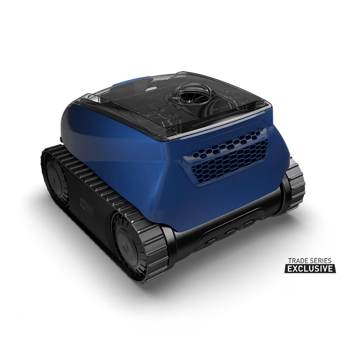 Polaris EPIC 8520 robotic pool cleaner, rear three-quarter view showing outlet