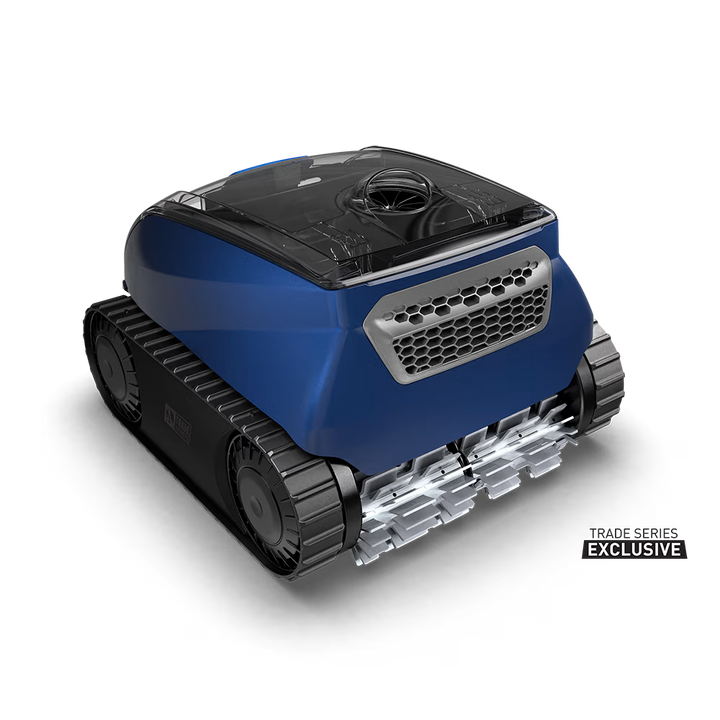 Polaris EPIC 8640 robotic pool cleaner, rear three-quarter view showing outlet