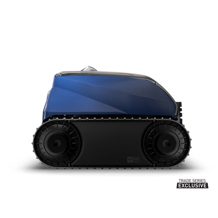Polaris EPIC 8640 robotic pool cleaner, side view showing track