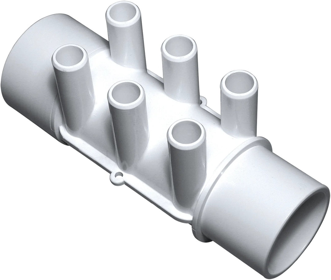 Waterway 672-4940B High-Performance Spa Manifold - 2" Socket x 2" Spigot, 6 Port