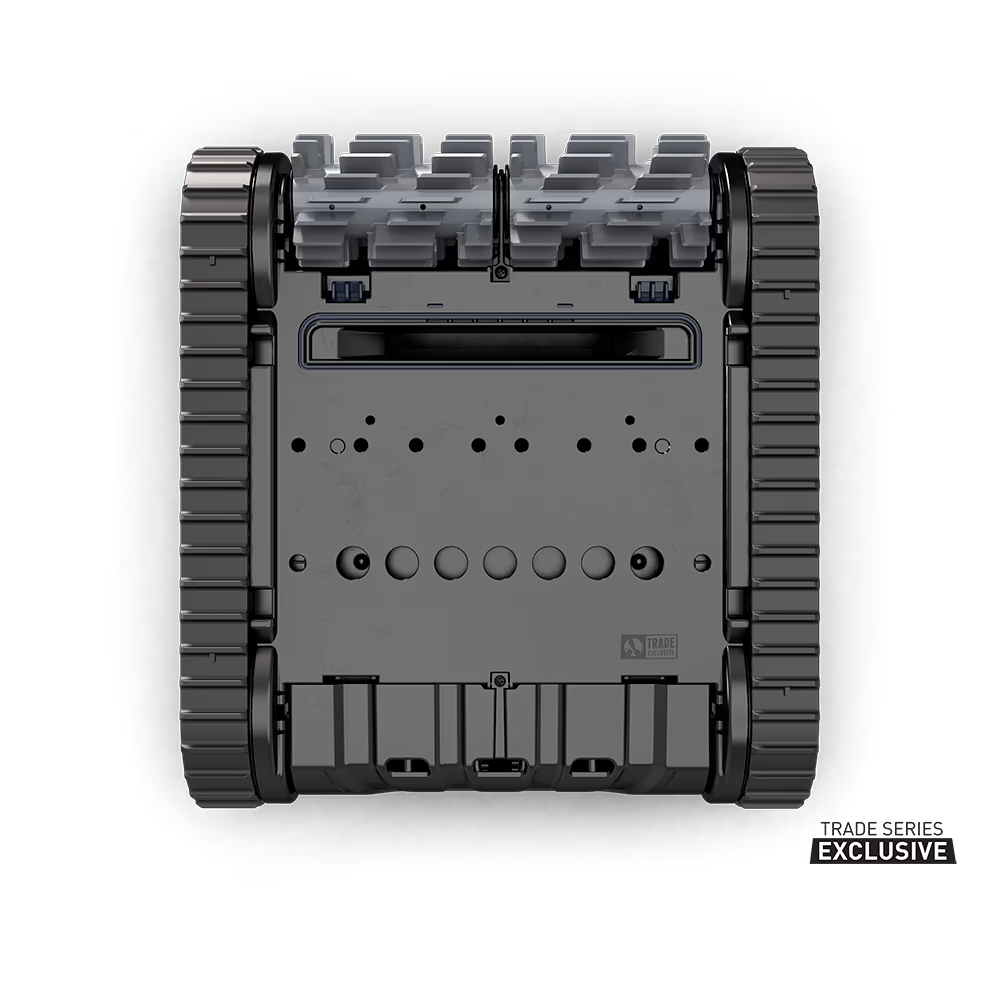 Polaris EPIC 8520 robotic pool cleaner, underside view showing brush and inlet