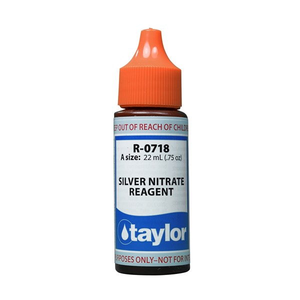 Taylor R-0718-A Silver Nitrate Reagent (10 mL sample, 1 drop = 200 ppm NaCl), .75 oz, Dropper Bottle