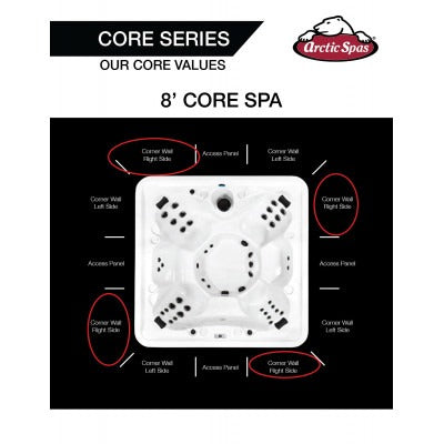Arctic Spas APL-102400 8' Horizontal Core Series Corner/Wall Right Panel (Tongue) Graphite Grey