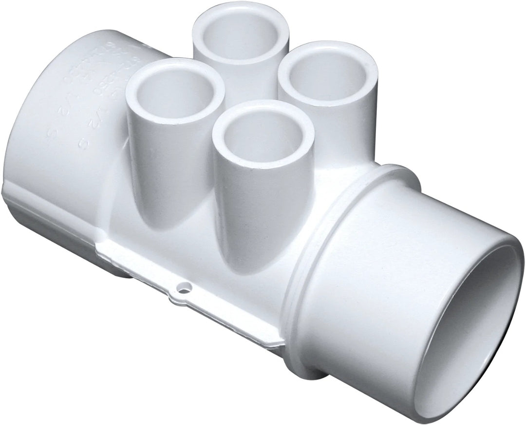 Waterway 672-4250 Waterway Manifold - 2" Spg x 2" S x 4 1/2" Ports - White