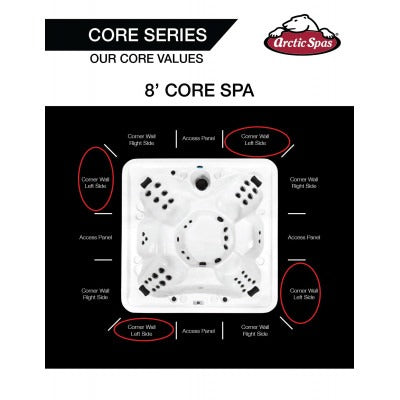 Arctic Spas APL-102450 8' Horizontal Core Series Corner/Wall Left Panel (Groove) Graphite Grey