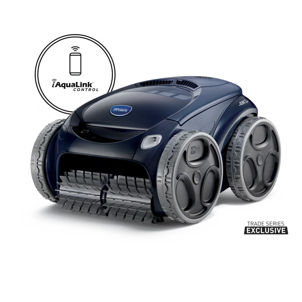 Polaris ALPHA iQ robotic pool cleaner, front three-quarter view