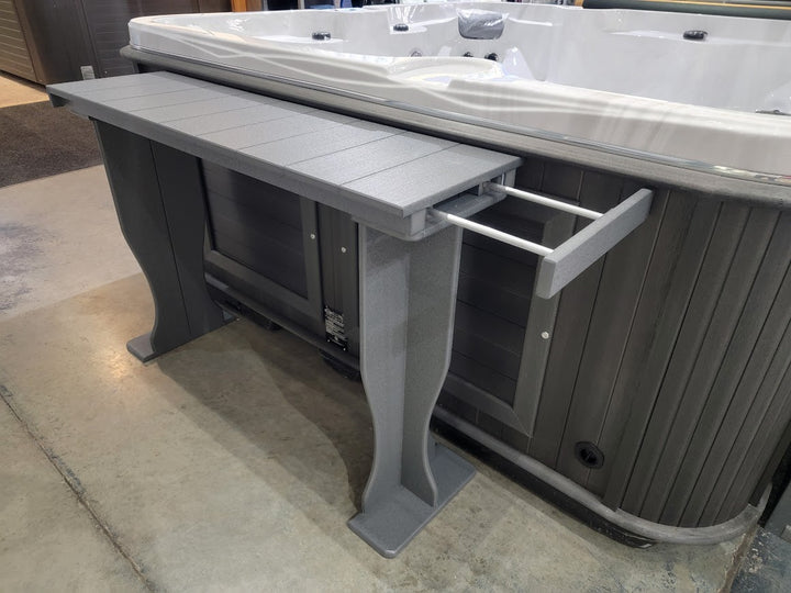 A&B Outdoor Accessories Tub Towel Table & Leg Kit 15" x 52", w/ towel slider, 34 1/2" High Graphite Grey