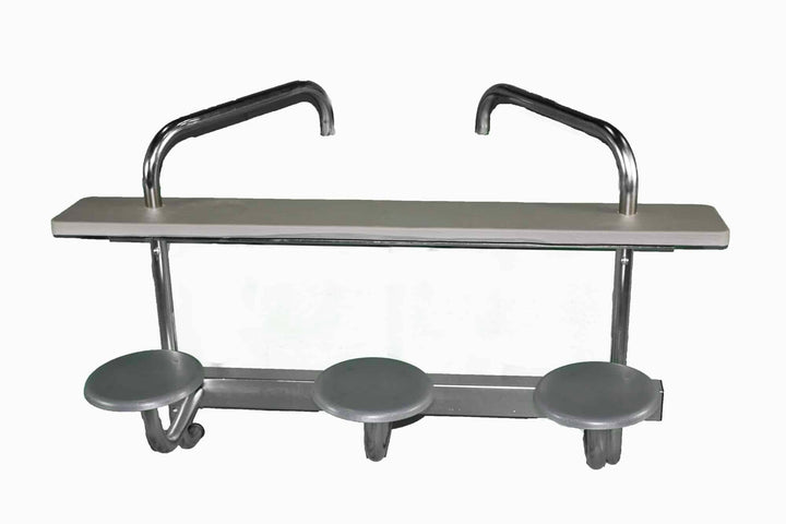 Global Pool Products 3 Seat Bar Silver Vein Powder Coated Frame Granite Gray Top