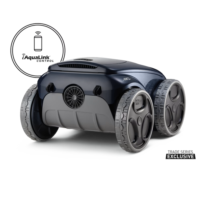 Polaris ALPHA iQ robotic pool cleaner, rear three-quarter view