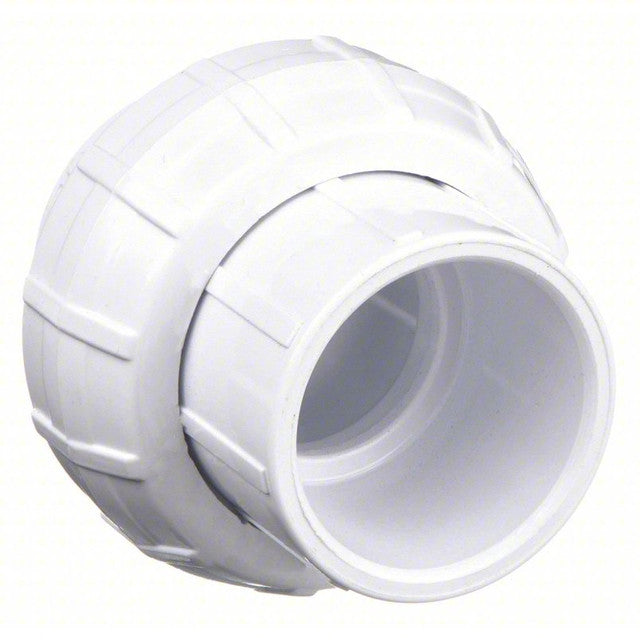 457-007 3/4" SCH 40 White PVC Union - Slip x Slip Fitting