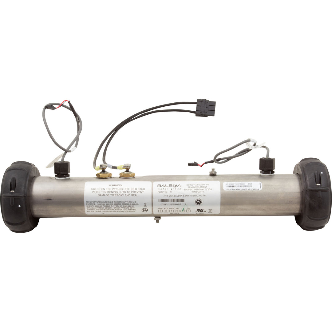 Balboa 26-G7532 Heater, FloThru, BWG BP, 5.5kW, 230v, w/PnC, Titanium