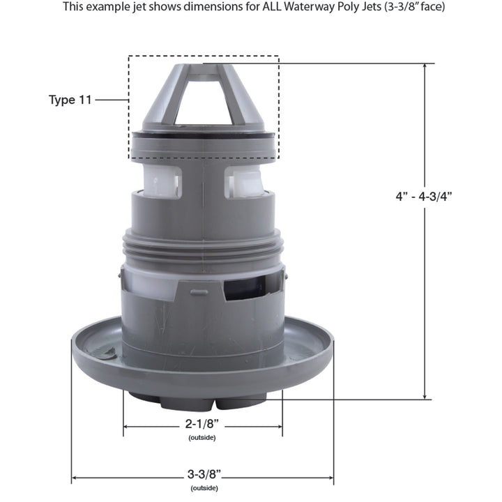 Horizon Spa & Pool Parts 55-270-1262 Jet Intl 3-3/8" Roto Deluxe White Spa Jet