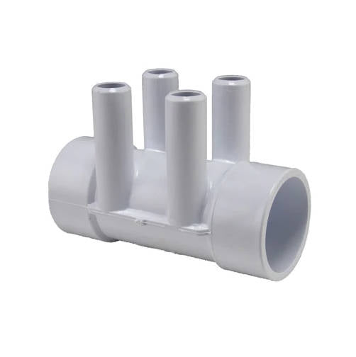 Waterway 672-4140 Manifold, PVC, 1-1/2"S x 1-1/2"S x (4) 3/4"SB Ports