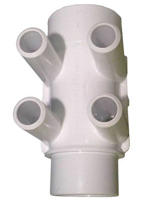 Waterway 672-4140 Manifold, PVC, 1-1/2"S x 1-1/2"S x (4) 3/4"SB Ports