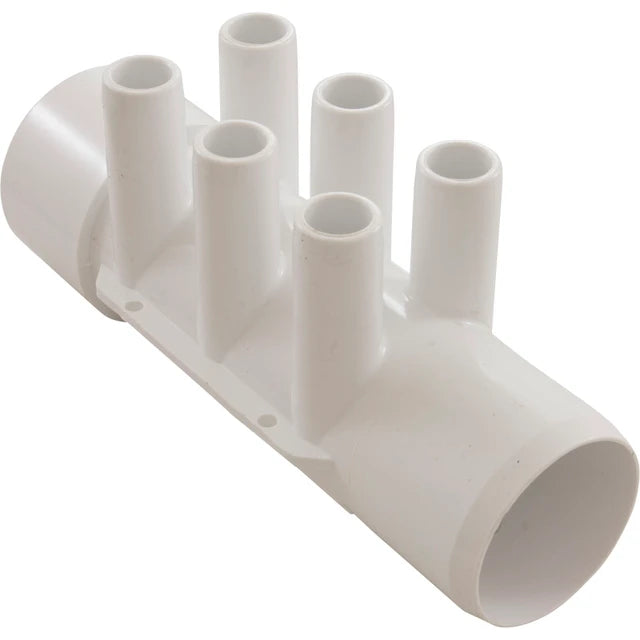 Waterway 672-7620 Manifold, PVC, ShurGrip II, 2"SHR x 2"SHR Socket x (6) 3/4" SB Ports