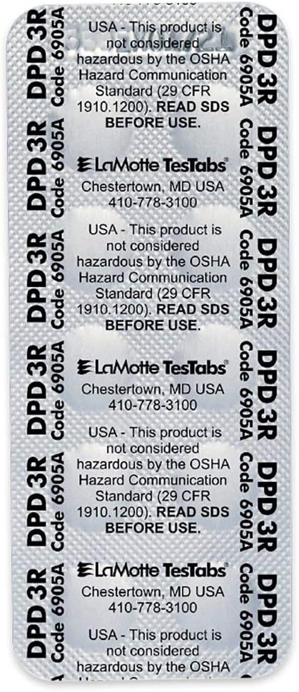 DPD #3 Total Chlorine Test Tab