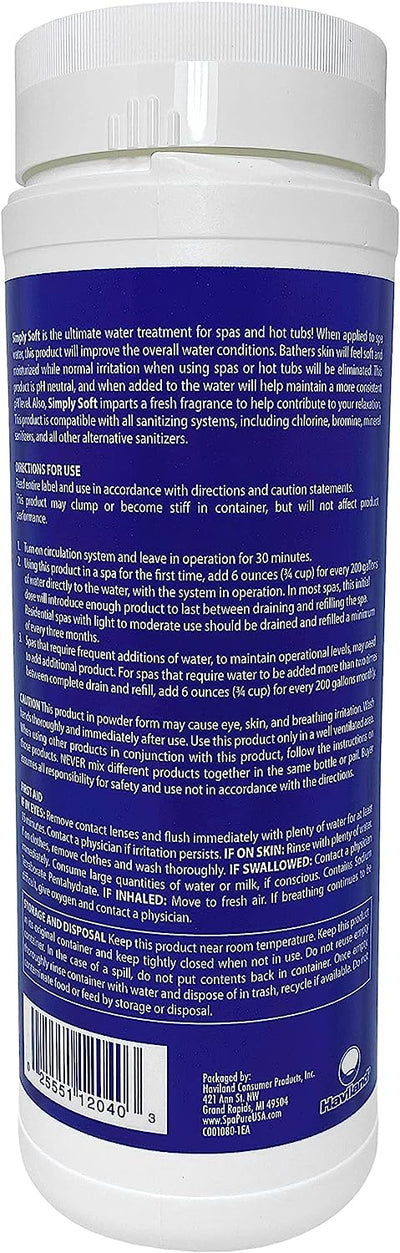 Haviland C002854-CS20B1 SpaPure Simply Soft, Softens Water & Locks In Alkalinity, 1.5 Pound Bottle
