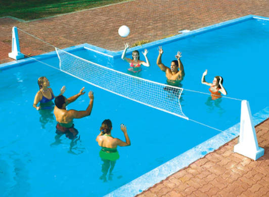 Swimline 9190 Pool Jam Combo Inground Volleyball Basketball Game