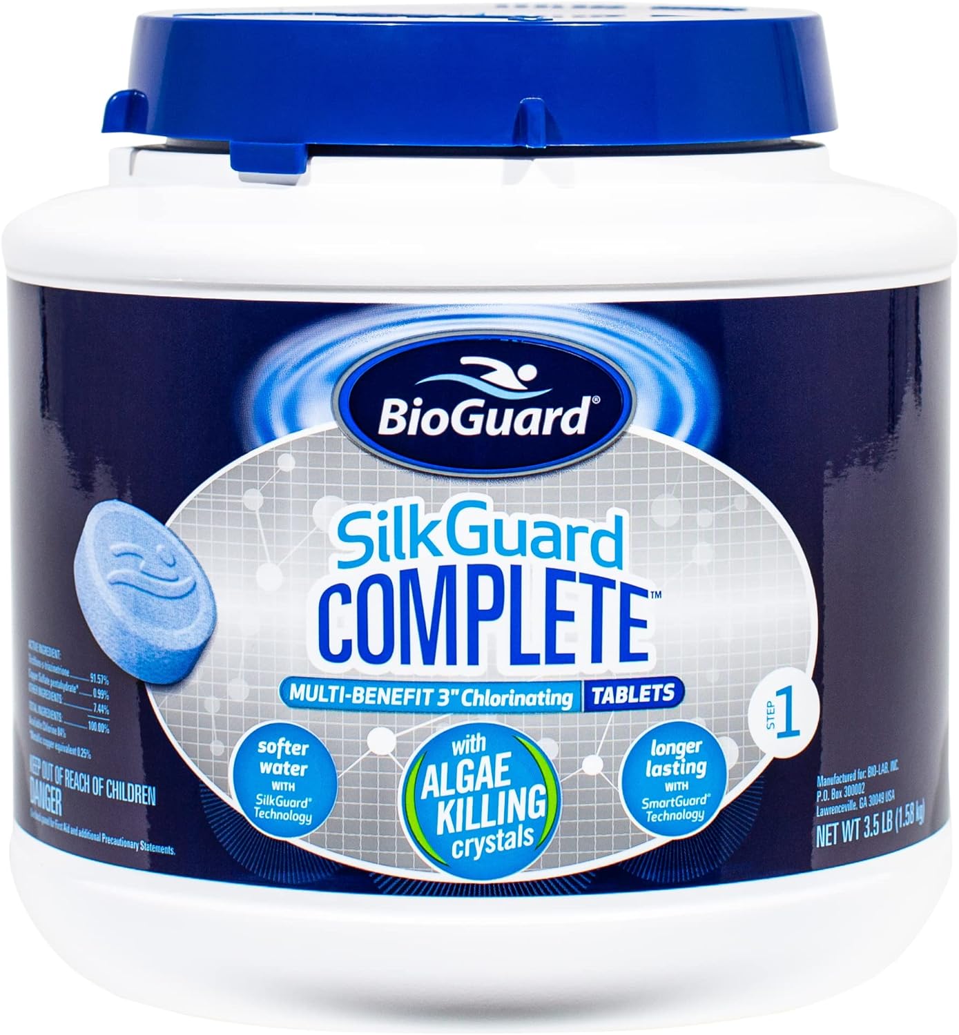 Bioguard SilkGuard Complete 3" Tablets, Pool Sanitizer, 3.5# Bucket