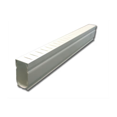 CMP 25533-100-000 10 Foot Deck Drain & Coupler, White, 3.25"H x 1.65"W x 10'L