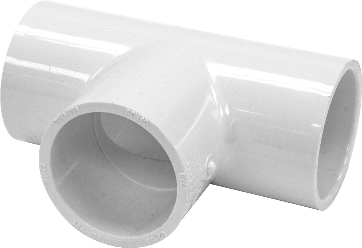 Dura Plastics 401-015 PVC Fitting 1 1/2" Schedule 40 PVC Tee Socket