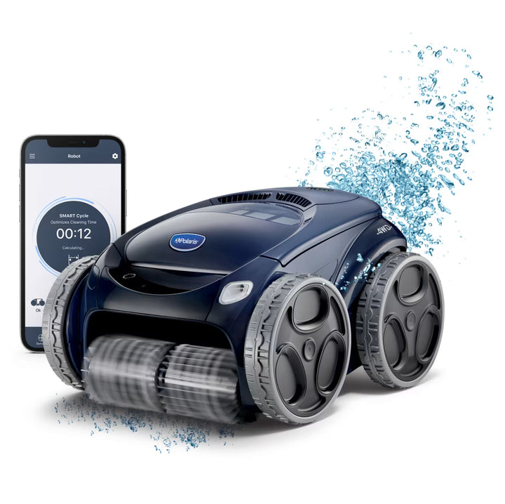 Polaris ALPHA iQ robotic pool cleaner with app, cleaning the pool floor