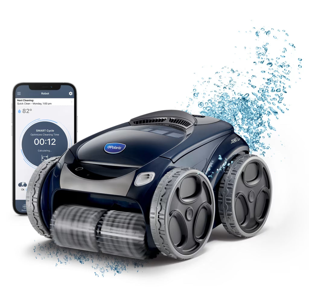 Polaris ALPHA iQ+ robotic pool cleaner with app, cleaning the pool floor