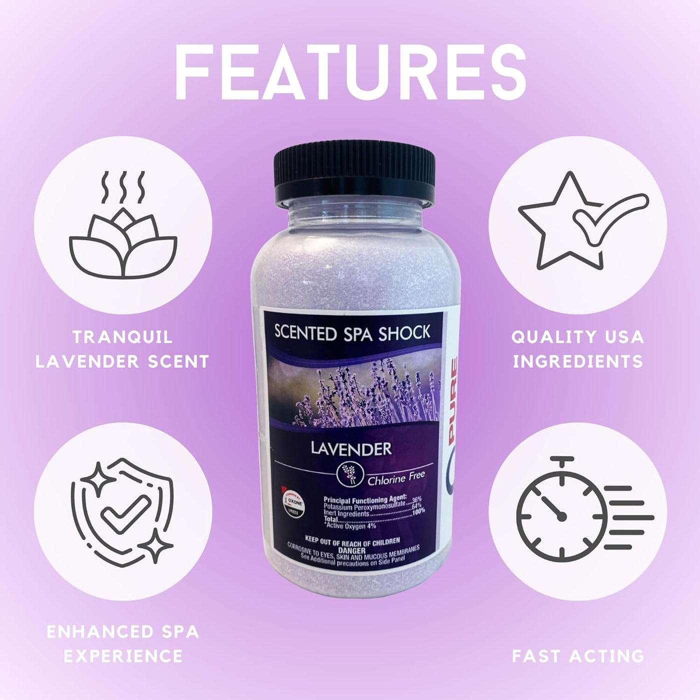 Pure and Simple Fragrance Spa Shock Lavender 1.875 lbs.