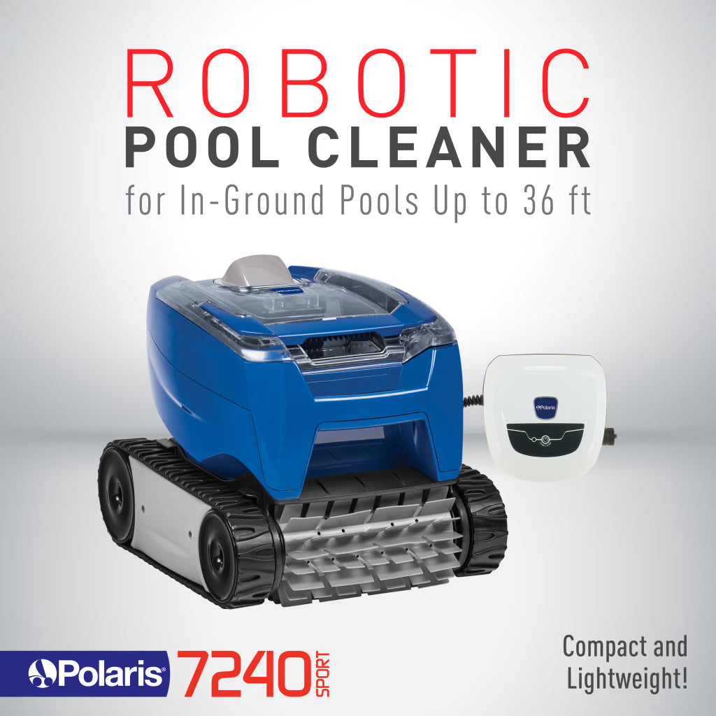 Polaris 7240 Sport robotic pool cleaner for in-ground pools up to 36 ft, compact and lightweight