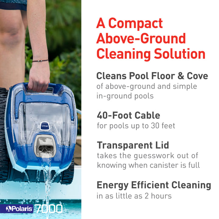 Polaris F7000 Polaris 7000 Robotic Pool Floor & Cove Cleaner For Flat Bottom Pools Up To 30'
