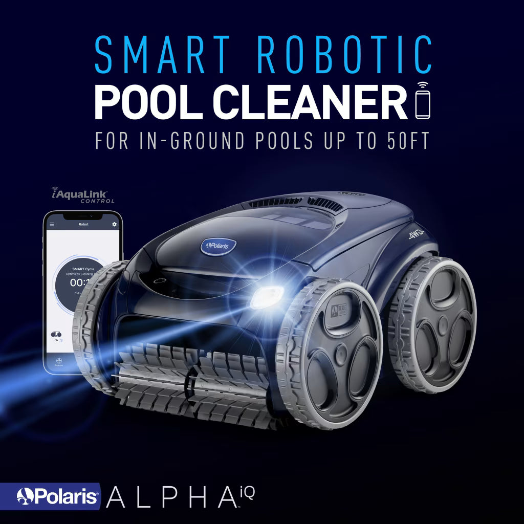 Polaris ALPHA iQ smart robotic pool cleaner for in-ground pools up to 50 ft