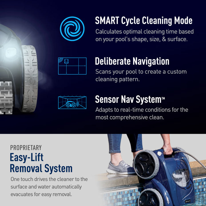 ALPHA iQ features: SMART Cycle mode, deliberate navigation, Sensor Nav System and Easy Lift removal