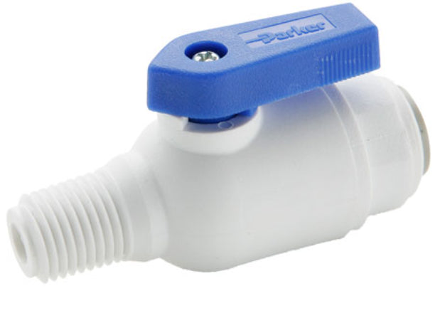 PP6VMC8-MG - Parker Polypropylene Ball Valve Push-To-Connect 1/2" Thread x 3/8" Tube OD, Automation