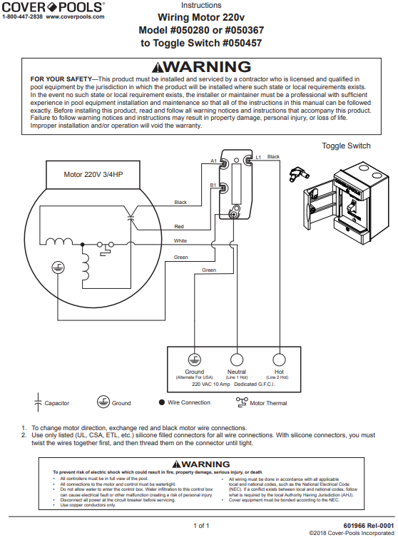 Cover-Pools 050504 Toggle Switch 2 Assembly