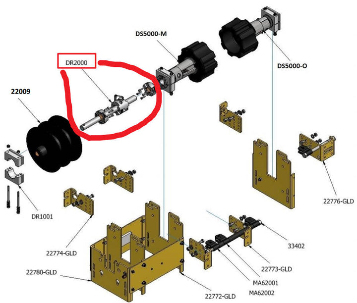 PCS DR2000 Universal Double / Single Dog, 7/8” Shaft