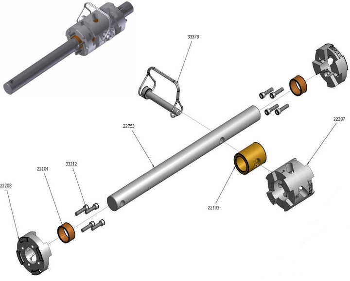 PCS DR2000 Universal Double / Single Dog, 7/8” Shaft