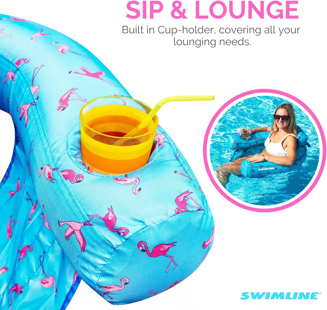 Swimline 90466 Flamingo Fabric Covered U-Seat