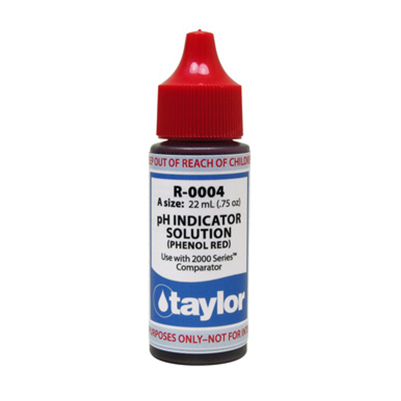 Taylor R-0004-A pH Indicator Solution (for 2000 Series) Phenol Red, .75 oz Dropper Bottle