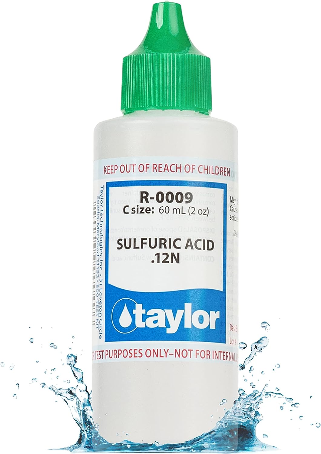 Taylor R-0009-C Sulfuric Acid .12N, 2 oz, Dropper Bottle