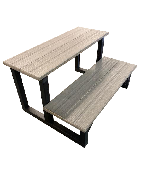 A & B Accessories 2TECOSTEPGGL 2 Tier Eco Open Step - Graphite Gray Luxe Storage Solution
