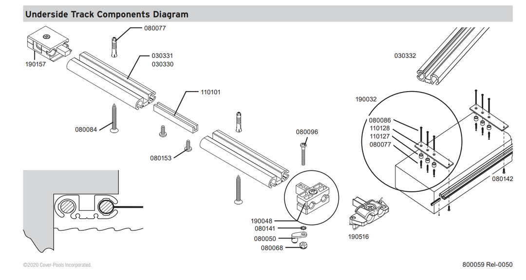 Cover Pools Underside Track Components Diagram – Premier Pool & Spa