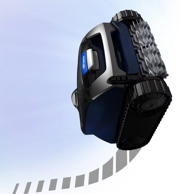 Unmatched Maneuverability: Polaris EPIC 8640 robotic pool cleaner climbing a wall