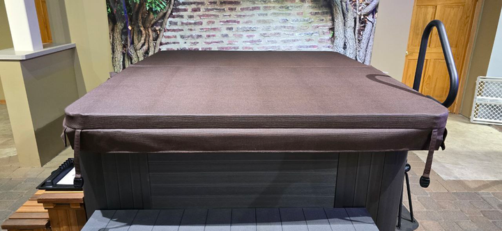 Custom Built Brown Hot Tub Cover 88" x 76", 4"x3" Taper